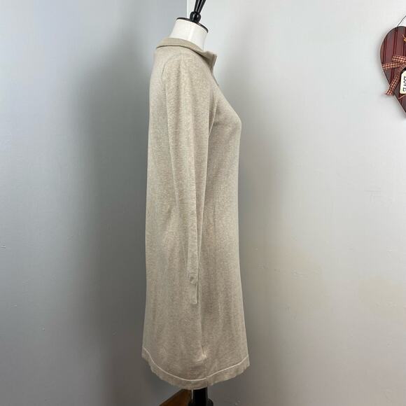 Tommy Bahama Tan Khaki Long Sleeve Knit Sweater Dress Medium - Picture 4 of 9